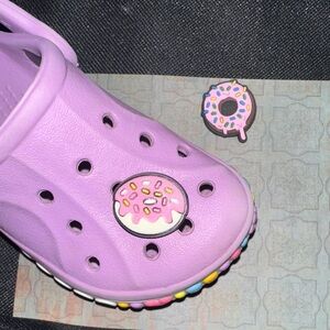 JIBBITZ. CROC CHARMS. Two food items. YUM. Jibbitz Donut Charm